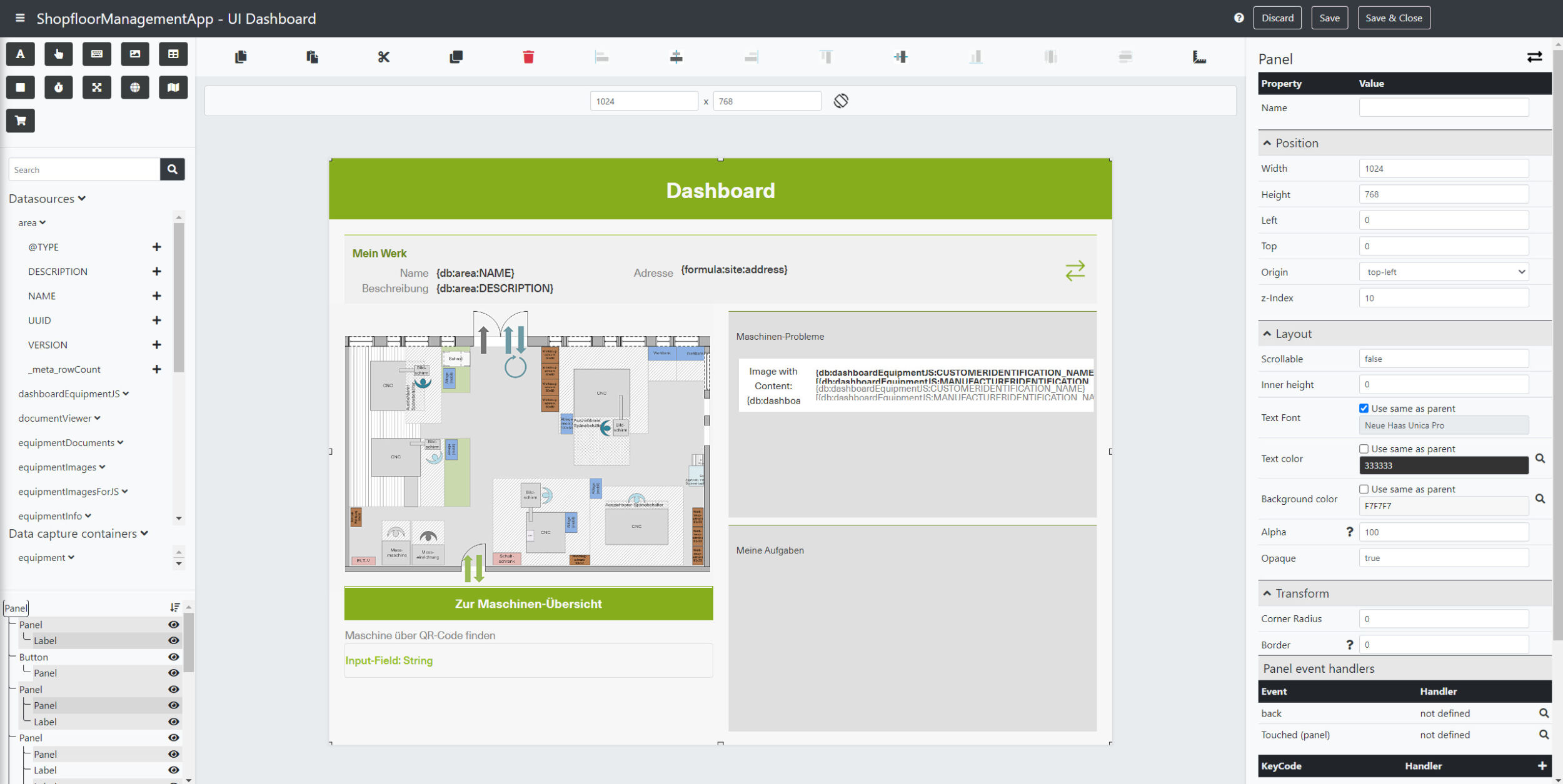User Interface-Erstellung per Drag & Drop im WYSIWYG-Editor einer Low-Code-Plattform. (Bild: Engomo GmbH)